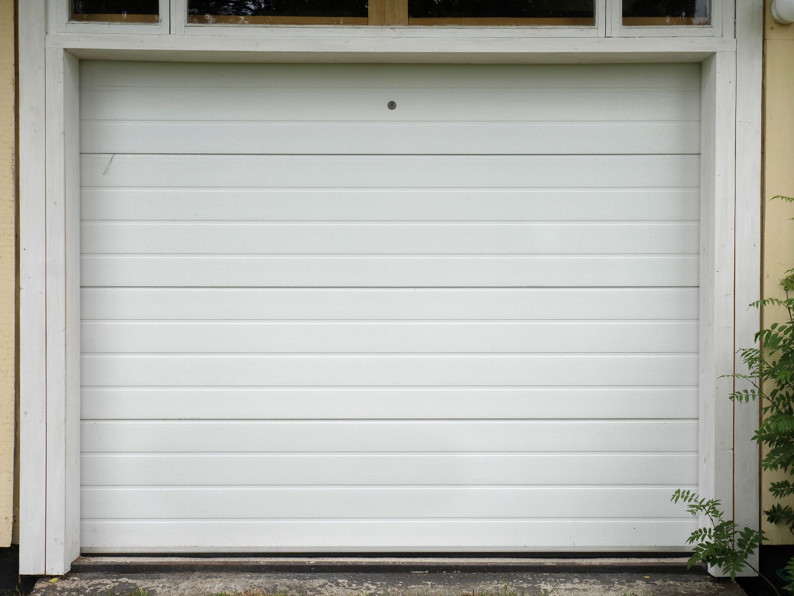 Close-up of a sectional garage door